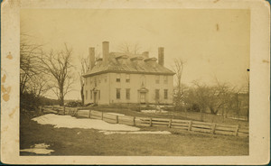 Exterior view of Hamilton House, as seen from across grounds, South Berwick, Maine, ca. 1885