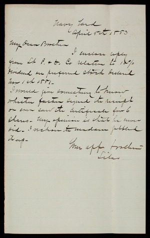 Admiral Silas Casey to Thomas Lincoln Casey, April 5, 1883