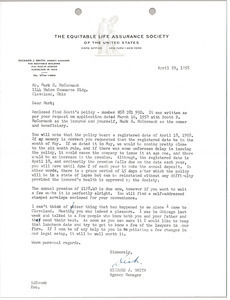 Letter from Equitable Life Assurance Society of the United States to Mark H. McCormack