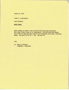 Memorandum from Judy A. Chilcote to Mark H. McCormack