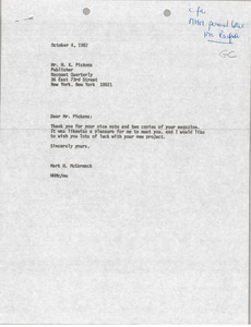 Letter from Mark H. McCormack to H. K. Pickens