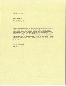 Memorandum from Mark H. McCormack to Maura Schwartz