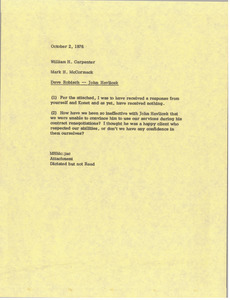 Memorandum from Mark H. McCormack to William H. Carpenter