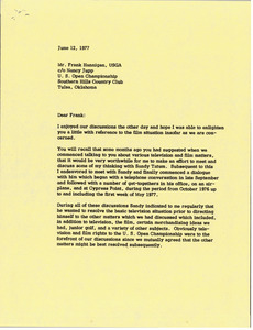 Letter from Mark H. McCormack to Frank Hannigan