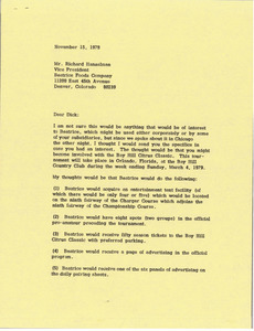 Letter from Mark H. McCormack to Richard Hanselman