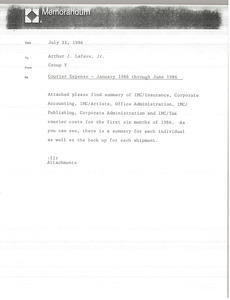 Memorandum from Group Y to Arthur J. Lafave