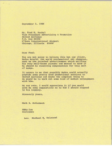 Letter from Mark H. McCormack to Fred W. Heckel