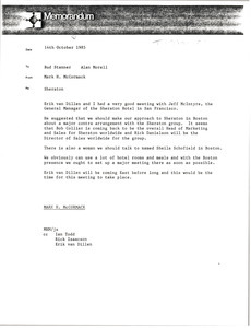 Memorandum from Mark H. McCormack to Bud Stanner and Alan Morell