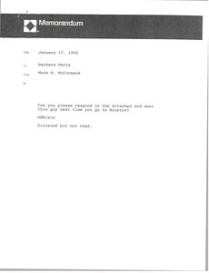 Memorandum from Mark H. McCormack to Barbara Perry