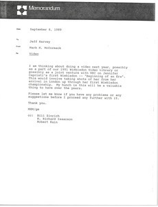 Memorandum from Mark H. McCormack to Jeff Harvey
