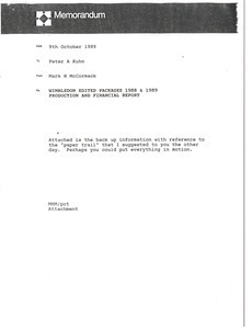 Memorandum from Mark H. McCormack to Peter A. Kuhn