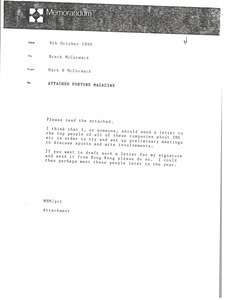 Memorandum from Mark H. McCoramck to Breck McCormack