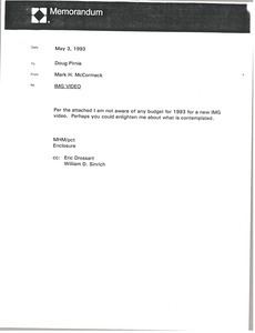 Memorandum from Mark H. McCormack to Doug Pirnie