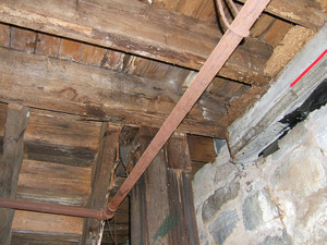 Post and beam structure, piping