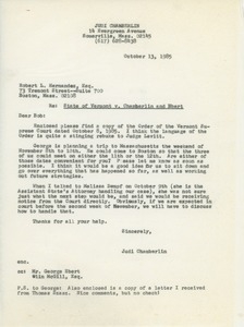 Letter from Judi Chamberlin to Robert L. Hernandez