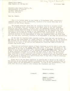 Letter from Edward F. Witsell to Adam Clayton Powell, Jr.