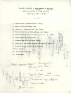 Agenda for the February 2, 1936 meeting of the 'Encyclopedia of the Negro' Board of Directors
