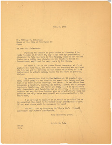 Letter from W. E. B. Du Bois to Mayor of New Haven
