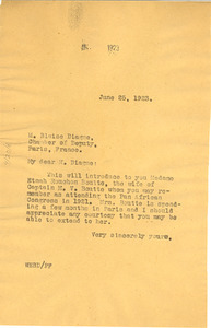 Letter from W. E. B. Du Bois to Blaise Diagne