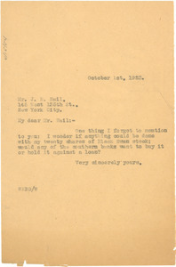 Letter from W. E. B. Du Bois to John E. Nail