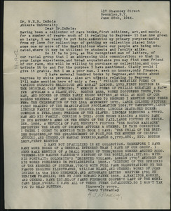 Letter from H. R. Bradley to W. E. B. Du Bois