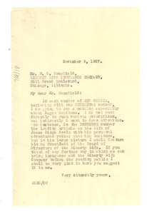 Letter from W. E. B. Du Bois to Liberty Life Insurance Company of Illinois