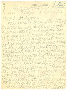 Letter from unidentified correspondent to Editor of the Crisis