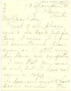 Letter from Maud Cuney Hare to W. E. B. Du Bois