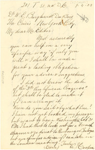 Letter from A. J. Cooper to W. E. B. Du Bois