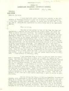 Letter from Sidney De La Rue to W. E. B. Du Bois