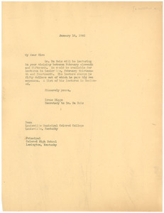 Letter from Ellen Irene Diggs to Louisville Municipal Colored College