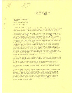 Letter from W. E. B. Du Bois to Henry A. Wallace