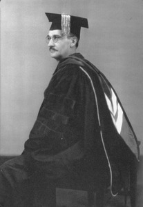 Earle I. Wilde in cap and gown