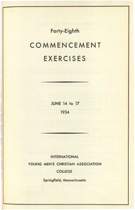 Springfield College Commencement program (1934)
