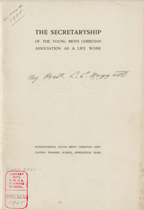 International YMCA Training School Secretarial work pamphlet (1905)