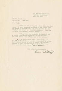 Letter from Amos Alonzo Stagg to William Ball (April 26th, 1941)