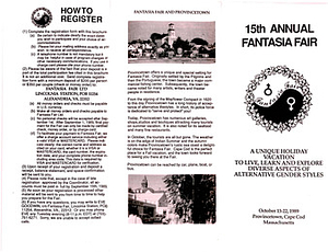 15th Annual Fantasia Fair Brochure (Oct.13-22, 1989)