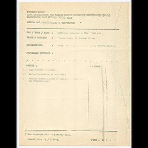 Agenda and minutes for administrative conference on September 5, 1962