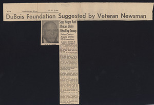 Du Bois foundation suggested by veteran newsman