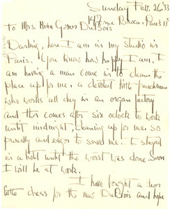 Letter from Elizabeth Prophet to Nina Du Bois