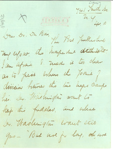 Letter from Mary White Ovington to W. E. B. Du Bois