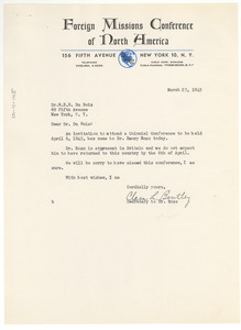 Letter from Clara L. Bentley to W. E. B. Du Bois