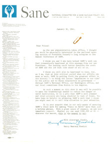 Circular letter from National Committee for a Sane Nuclear Policy to W. E. B. Du Bois