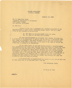 Letter from W. E. B. Du Bois to Los Angeles City Schools