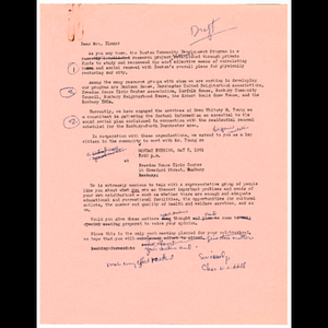 Draft generic letter from Charles W. Liddell concerning Boston Community Development Program and meeting with Mr. Young to be held May 8, 1961