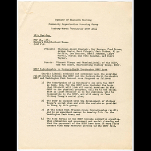 Minutes from community organization steering group meeting held May 24, 1961