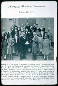 Cliftondale, Methodist Church, Oct 20, 1929, Burning the mortgage