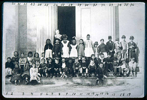 Saugus pupils, at old town hall, Saugus Center Main Street