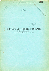 A study of Thomsen's Disease