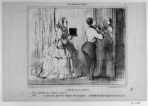 L' heure de la bourse. - Si je mettais une fausse barbe?... - Non....... ça pourrait peut-être donner des soupçons..... contente-toi d'une paire de moustaches!.....